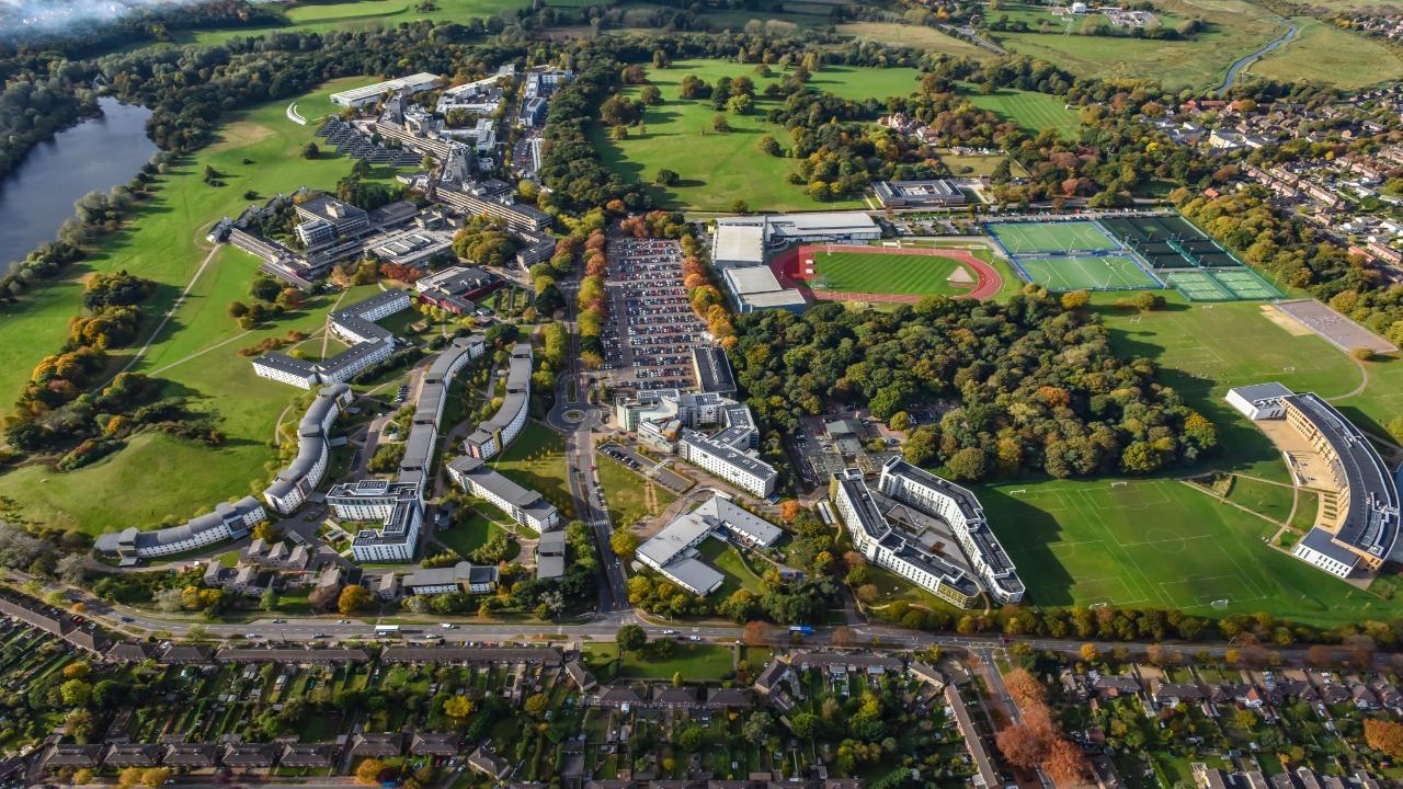 Aerial tour of the UEA campus